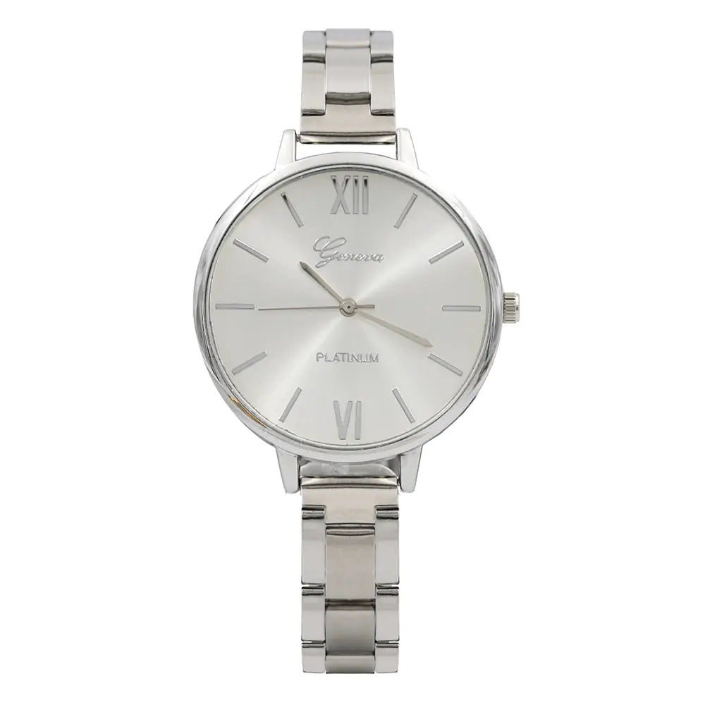 12-Crystal Steel Band Women's Fashion Quartz Watch