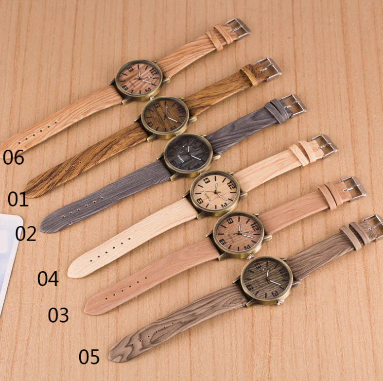 Fashion Wooden Grain Watch for Men and Women