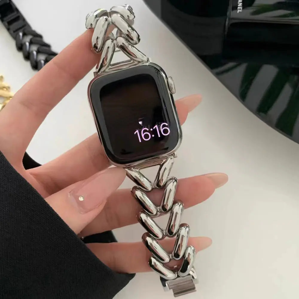 Denim Chain Metal Watch Band for Apple Watch 1-8