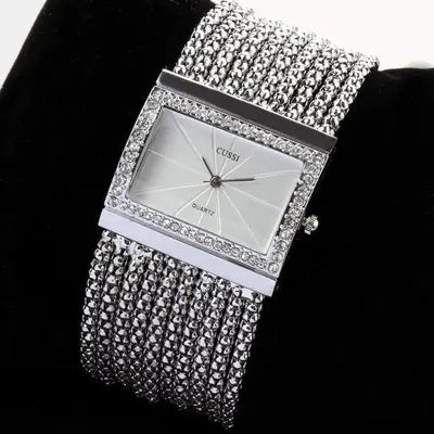 Fashion Square Women's Watch with Rhinestone Bracelet