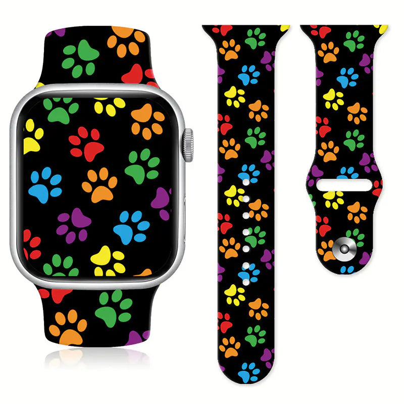 Animal Footprint Silicone Watch Strap for Apple Watch