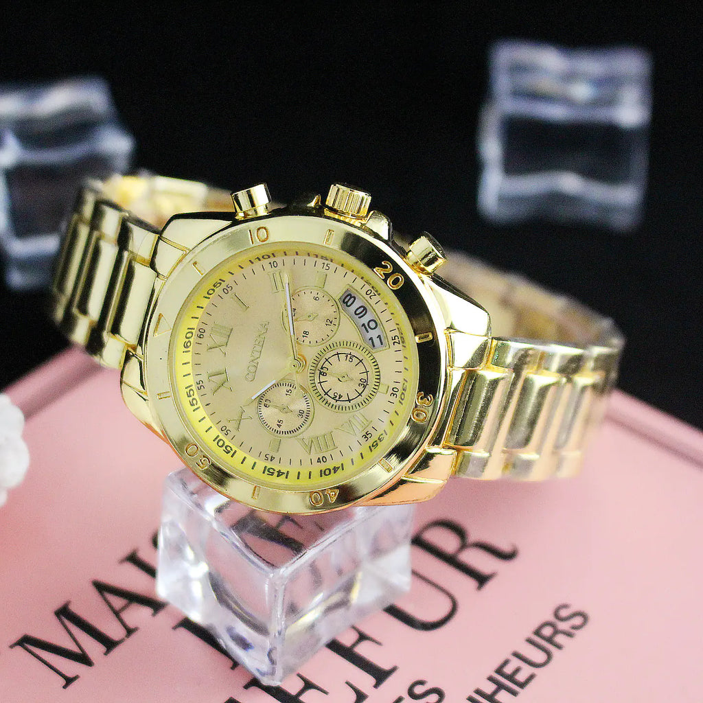 Fashion Retro Three-Eye Six-Needle Women's Watch