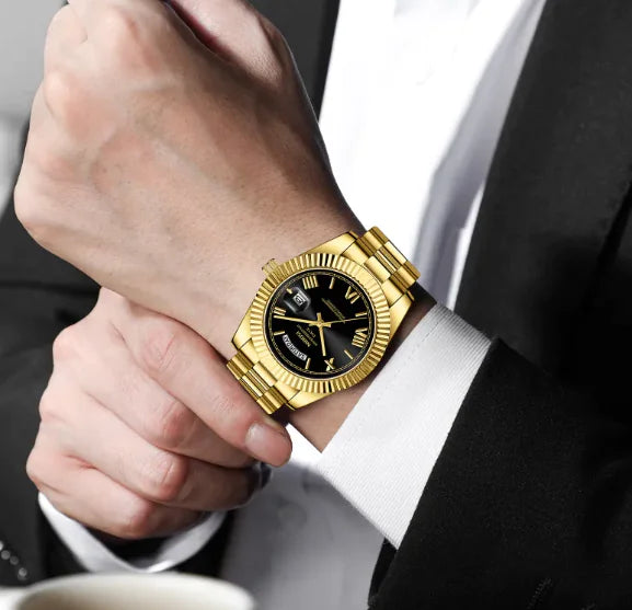 Fashion Men's Quartz Watch with Solid Stainless Steel Strap