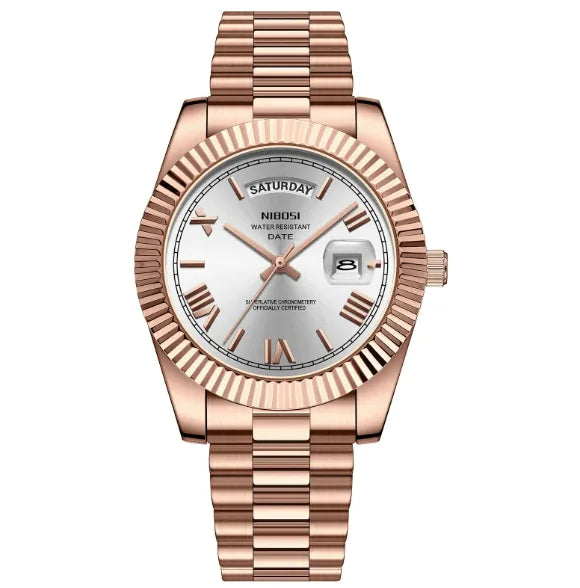 Fashion Men's Quartz Watch with Solid Stainless Steel Strap