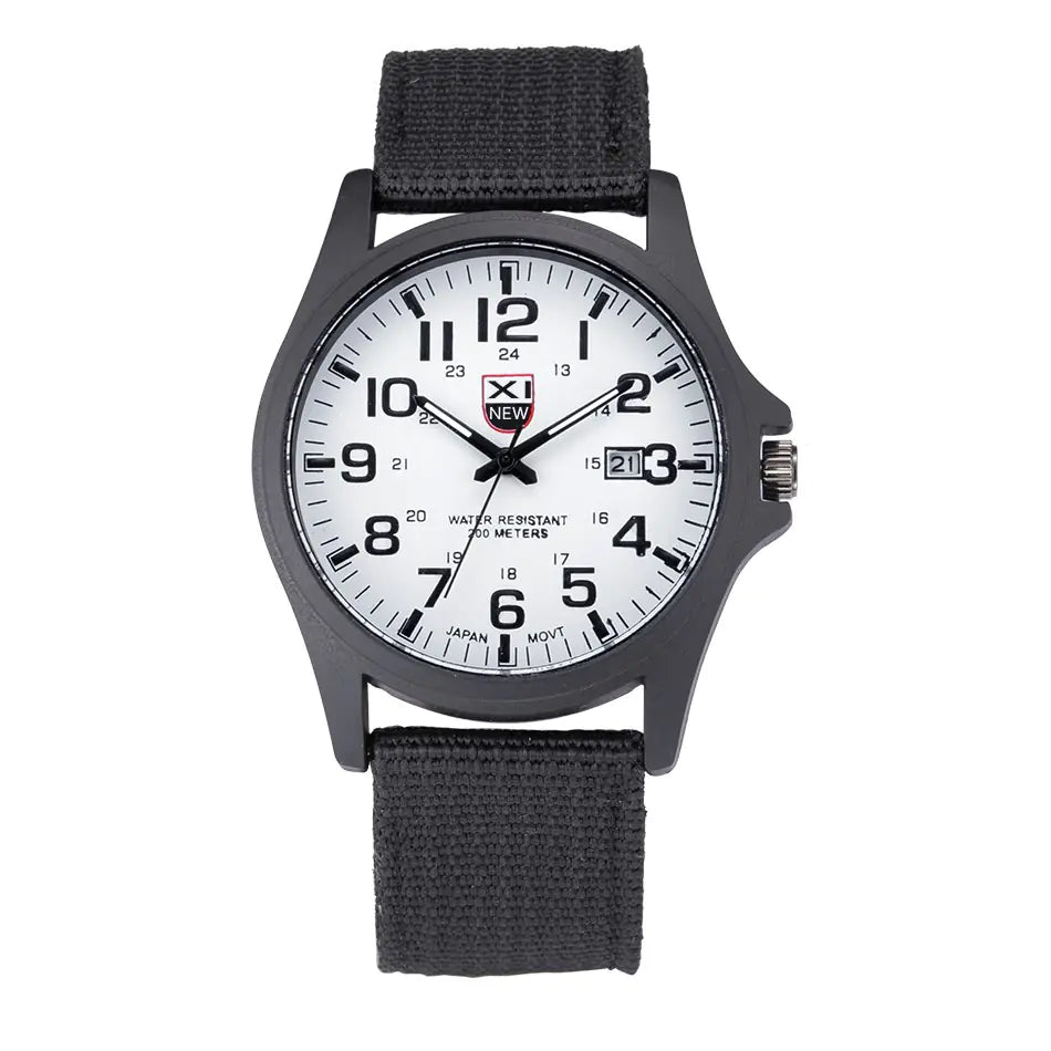 Canvas Strap Calendar Watch for Students - Quartz Sport