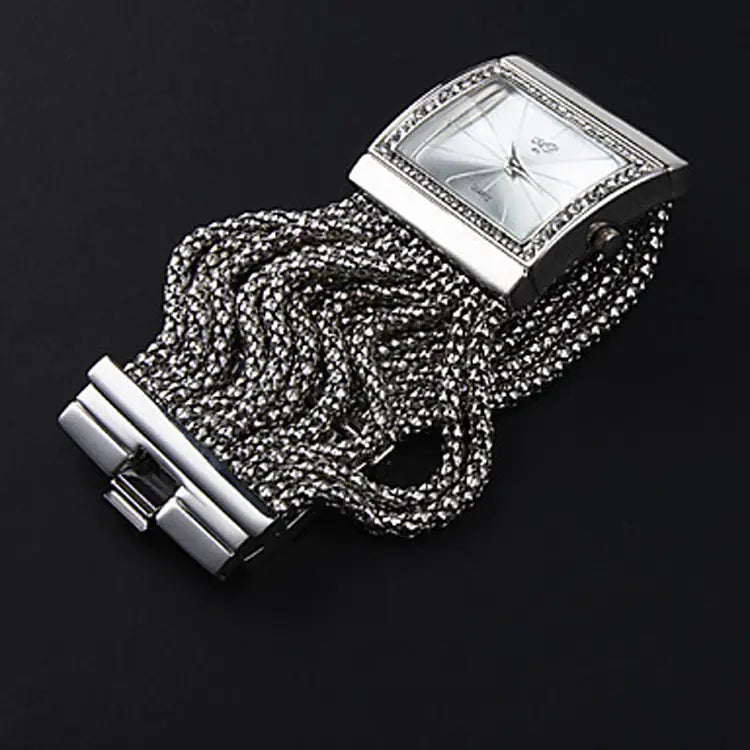 Fashion Square Women's Watch with Rhinestone Bracelet