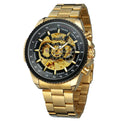 Fashion Men's Hollow Gold Steel Band Watch (Large Dial)