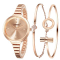 Fashion Quartz Watch with Alloy Bracelet in Gold
