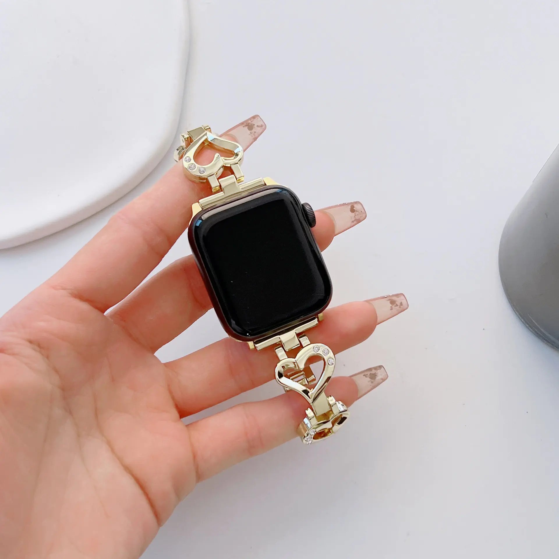 Fashion Heart-Shaped Diamond Bracelet for Apple Watch