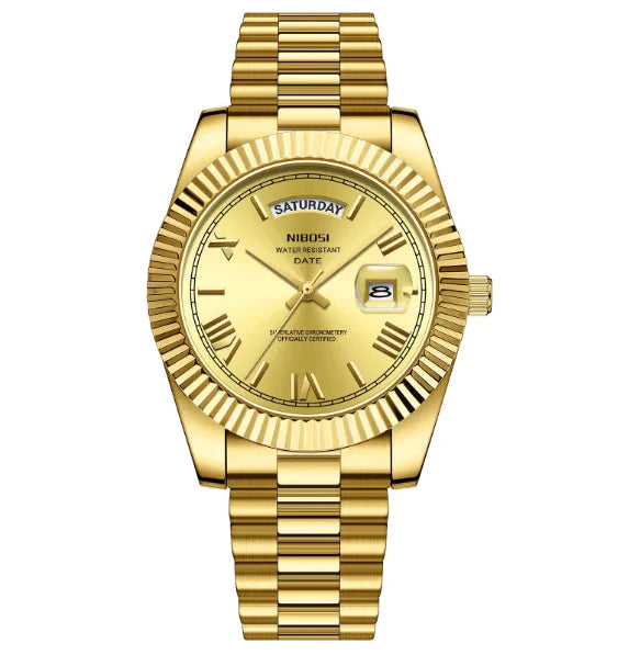 Fashion Men's Quartz Watch with Solid Stainless Steel Strap