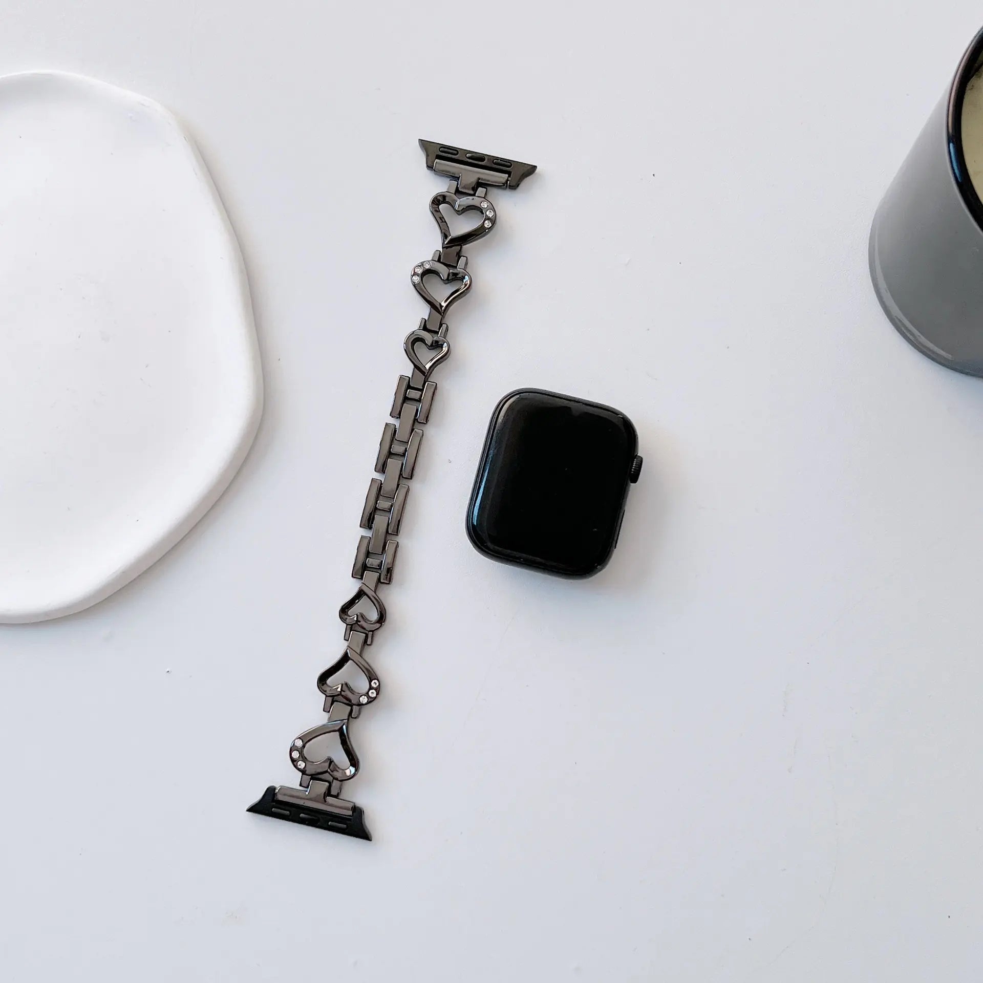 Fashion Heart-Shaped Diamond Bracelet for Apple Watch