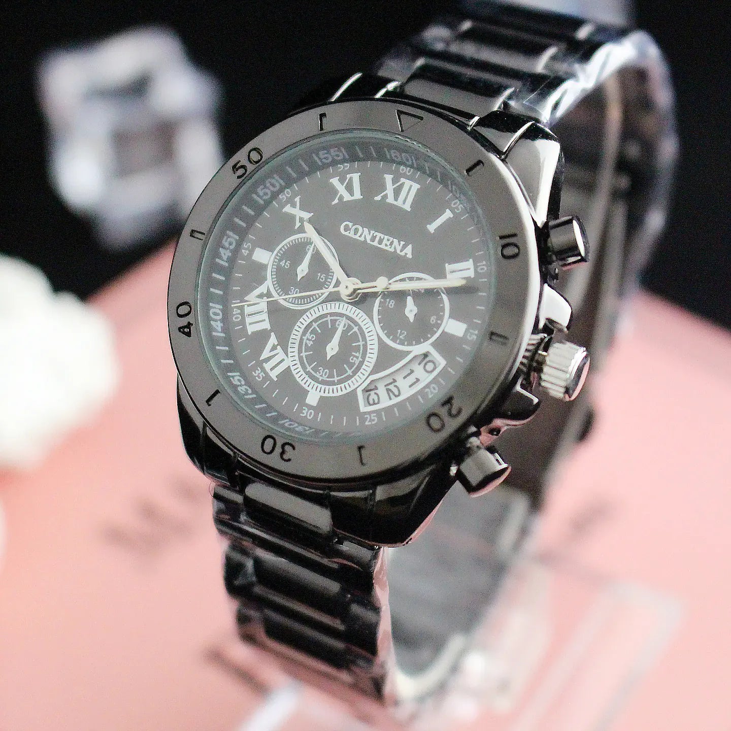 Fashion Retro Three-Eye Six-Needle Women's Watch