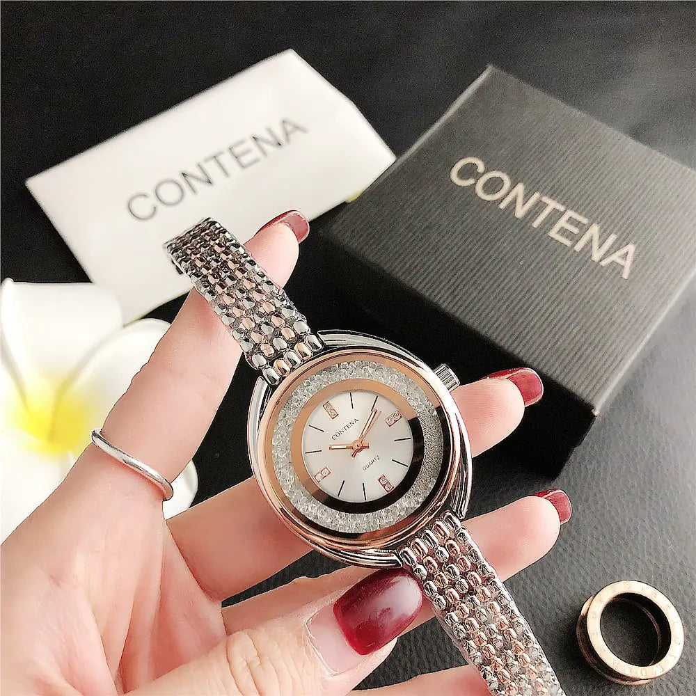 Fashion Quartz Watch with Creative Water Diamonds