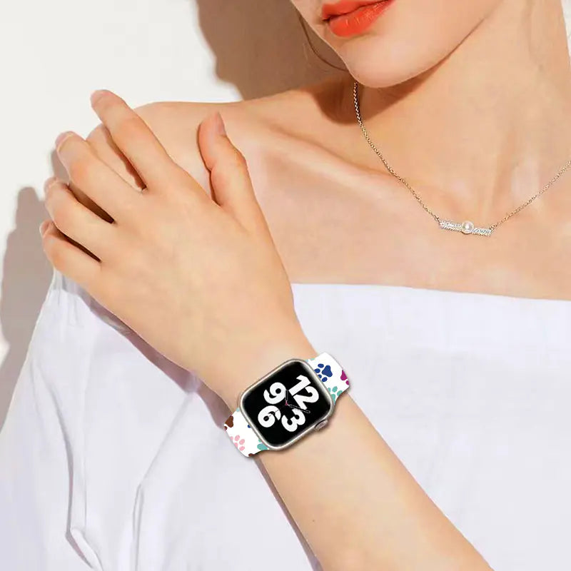 Animal Footprint Silicone Watch Strap for Apple Watch