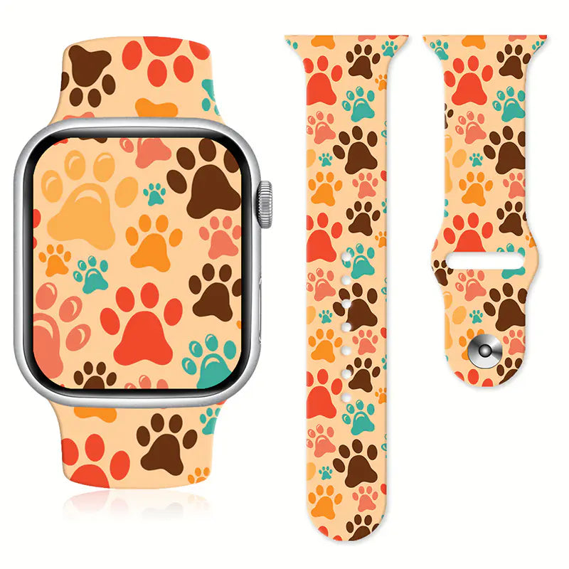 Animal Footprint Silicone Watch Strap for Apple Watch