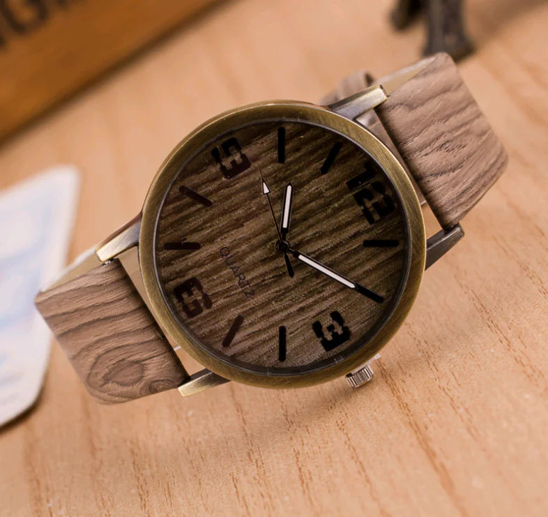 Fashion Wooden Grain Watch for Men and Women