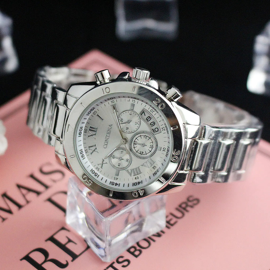 Fashion Retro Three-Eye Six-Needle Women's Watch