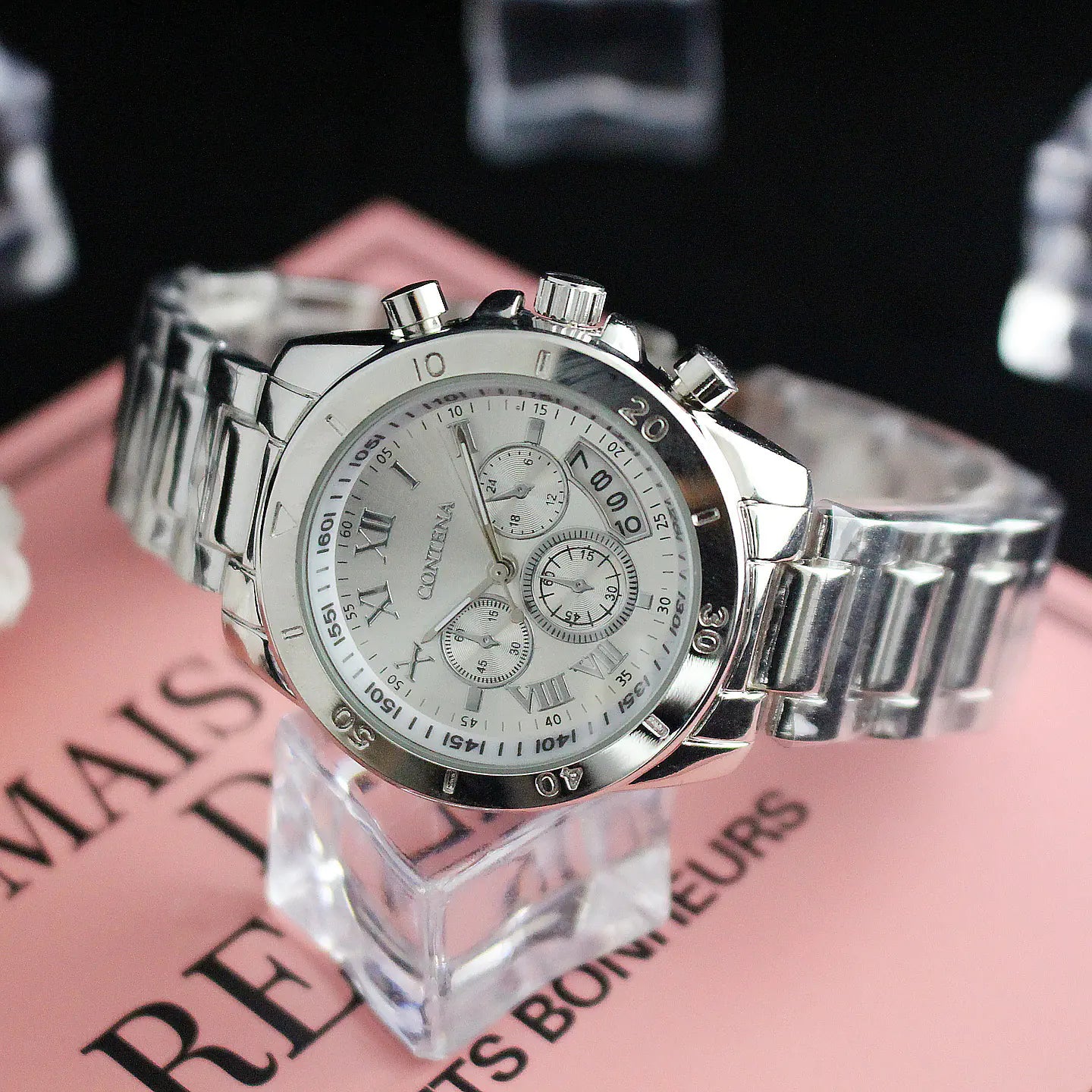 Fashion Retro Three-Eye Six-Needle Women's Watch