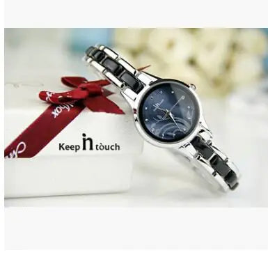 Fashion Women's Watch with Orchid Clover Ceramic Bracelet