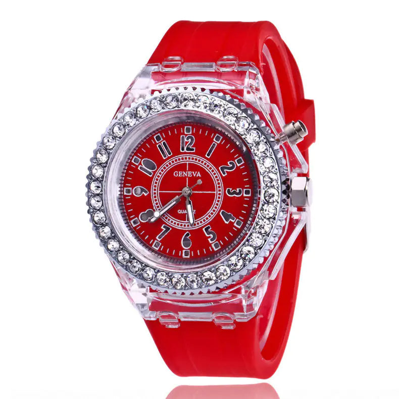 Colorful LED Quartz Watch for Students (Unisex)