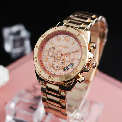 Fashion Retro Three-Eye Six-Needle Women's Watch