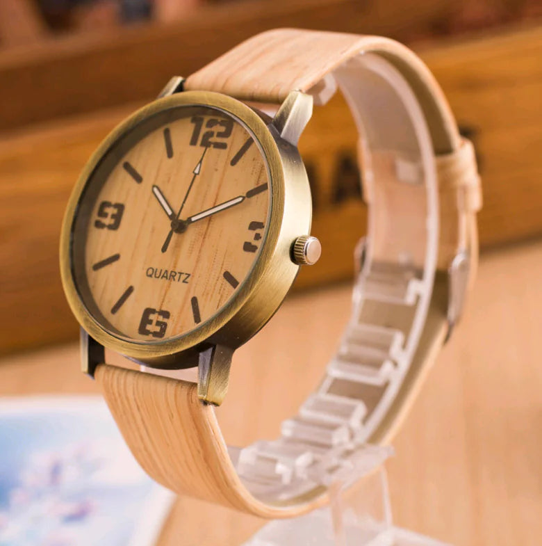 Fashion Wooden Grain Watch for Men and Women