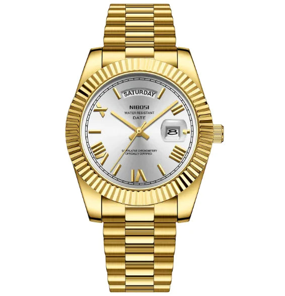 Fashion Men's Quartz Watch with Solid Stainless Steel Strap