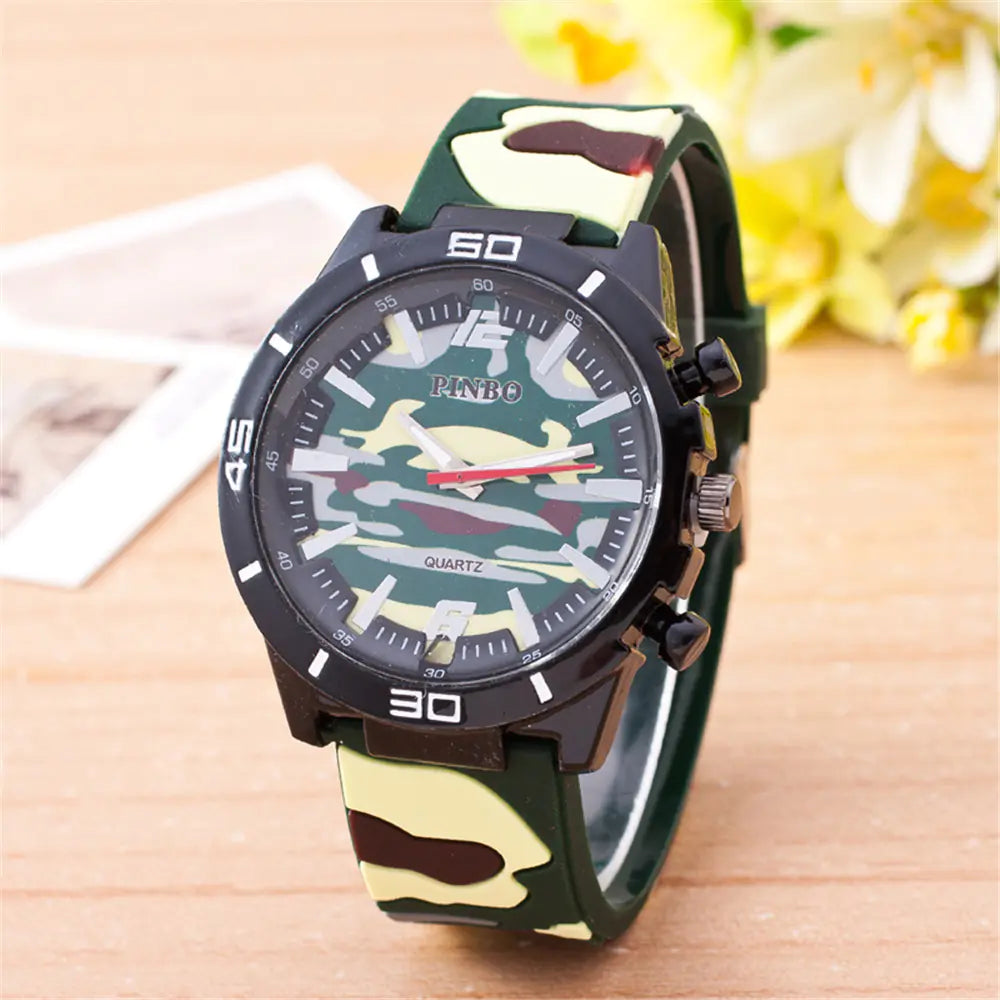 Camouflage Quartz Silicone Fashion Watch