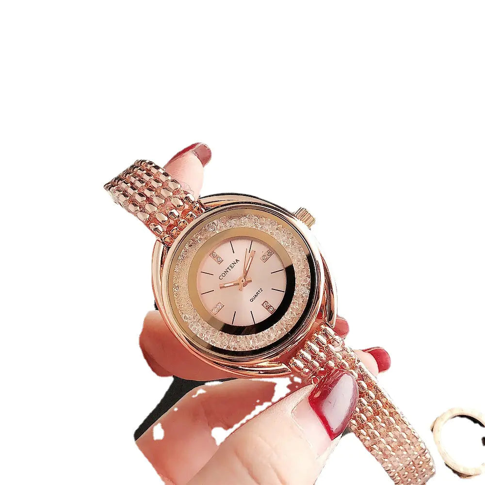 Fashion Quartz Watch with Creative Water Diamonds