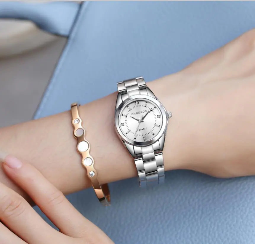 Fashion Women's Watch with Steel Band and Japanese Movement