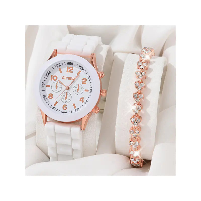 5pcs Set Women's Steel Band Quartz Watches with Gift Box