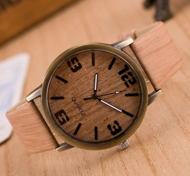 Fashion Wooden Grain Watch for Men and Women