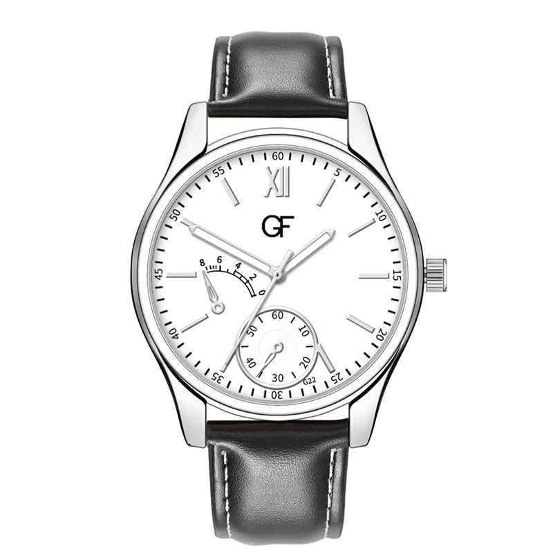 GF Men's Fashion Quartz Watch with Leather Strap