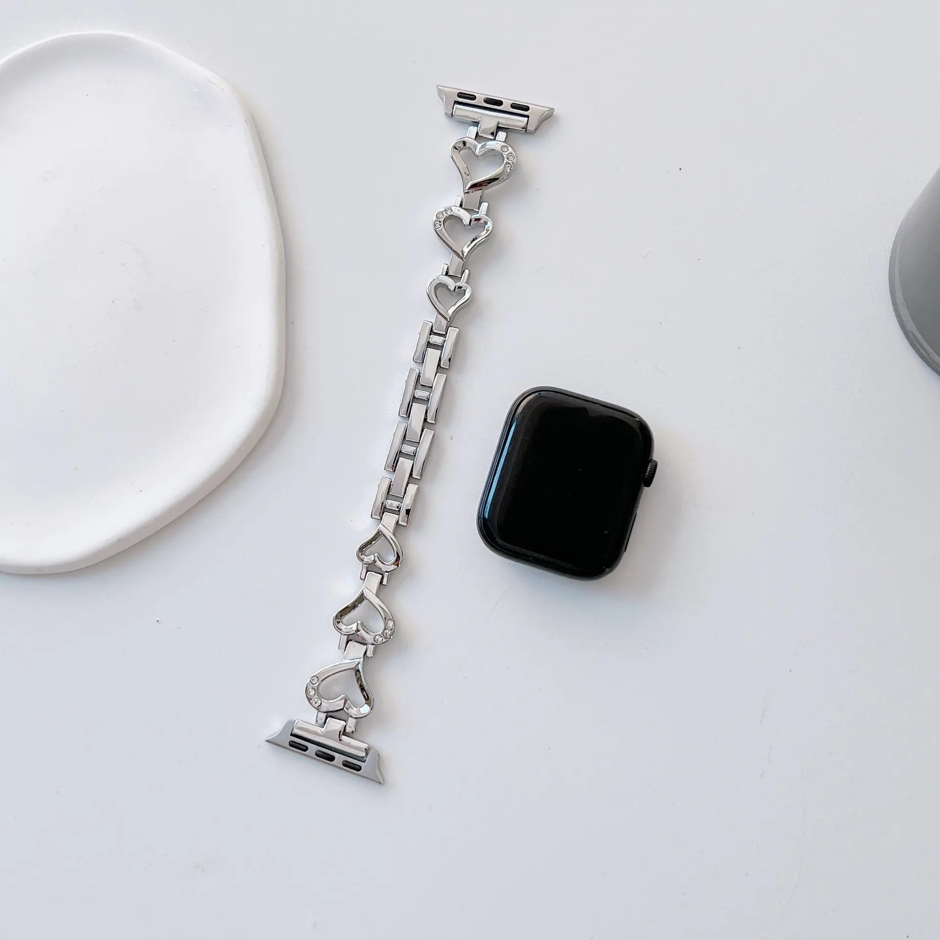 Fashion Heart-Shaped Diamond Bracelet for Apple Watch