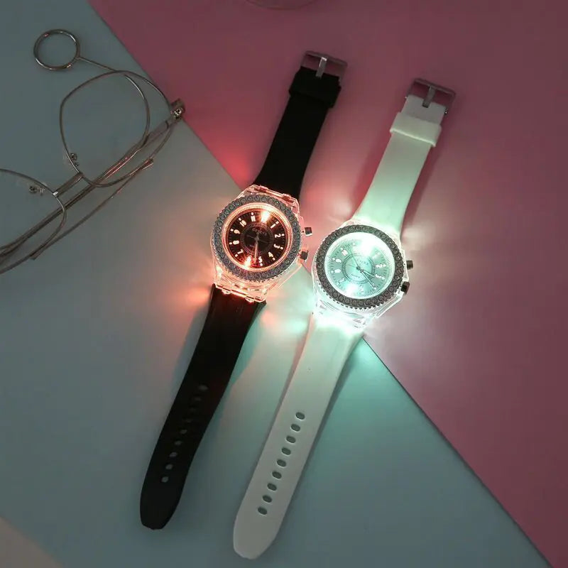 Colorful LED Quartz Watch for Students (Unisex)