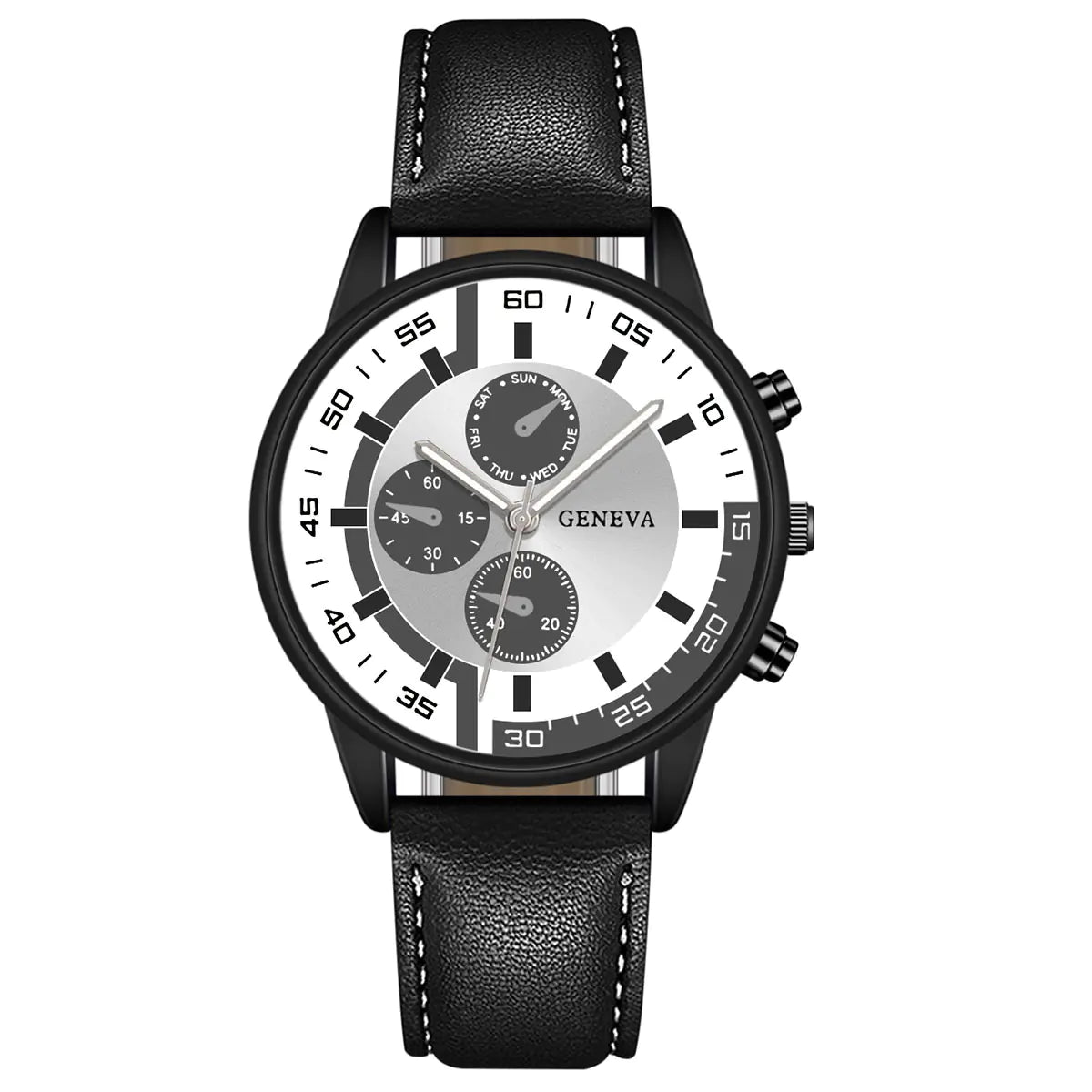 Fashion Quartz Watch for Men with PU Strap (Gift Box)