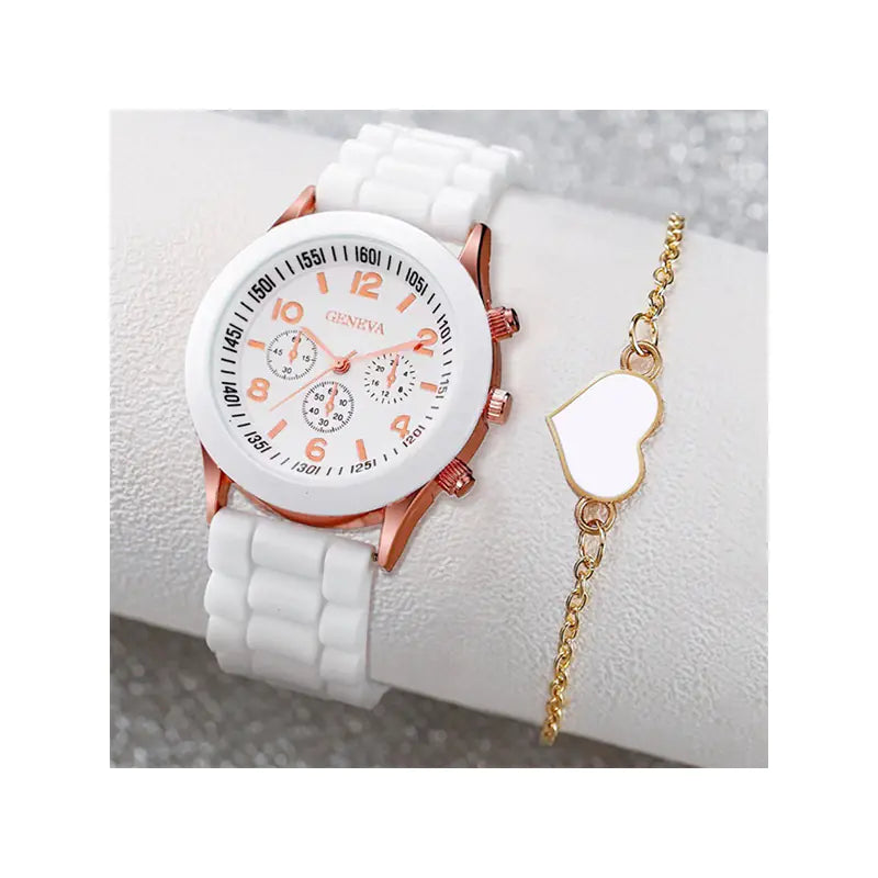 5pcs Set Women's Steel Band Quartz Watches with Gift Box
