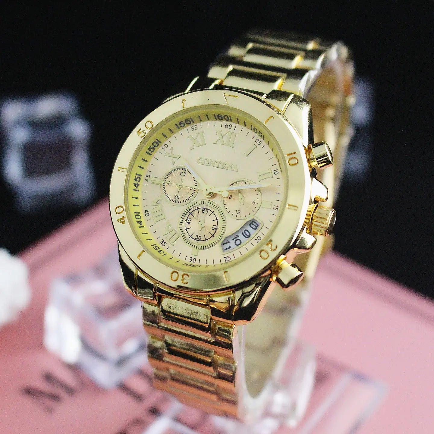 Fashion Retro Three-Eye Six-Needle Women's Watch