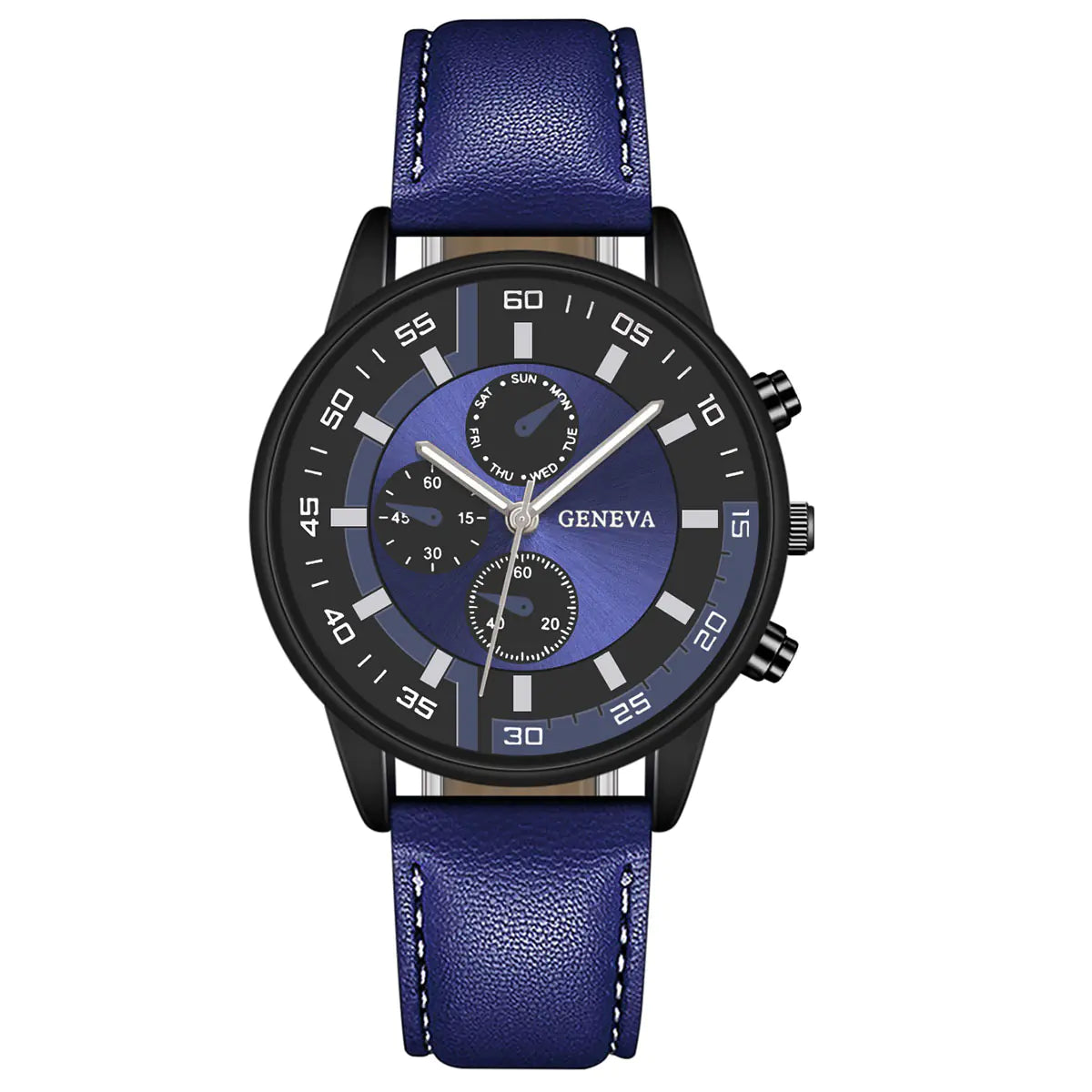 Fashion Quartz Watch for Men with PU Strap (Gift Box)