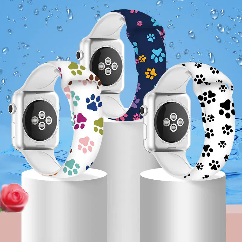 Animal Footprint Silicone Watch Strap for Apple Watch