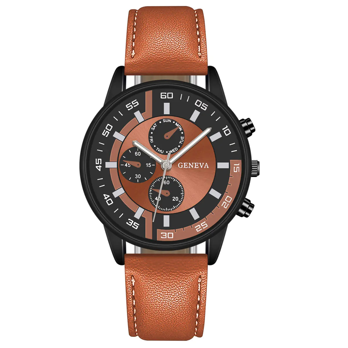 Fashion Quartz Watch for Men with PU Strap (Gift Box)