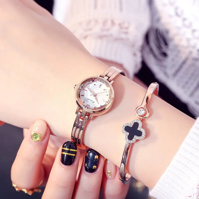 Fashion Bracelet, Watch, and Rhinestone Bangle
