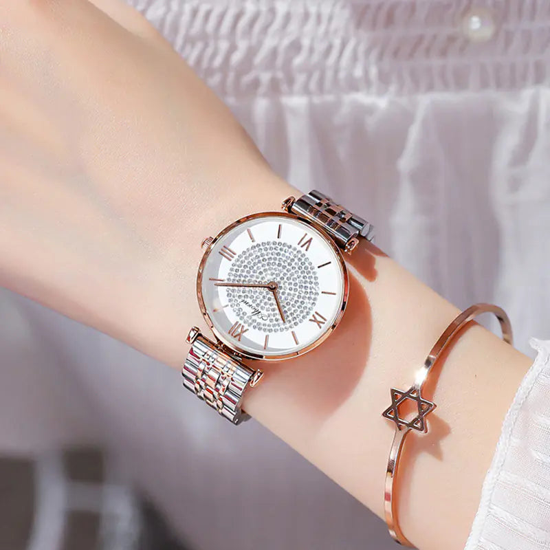 Fashion Women's Quartz Watch with Starry Sky Design