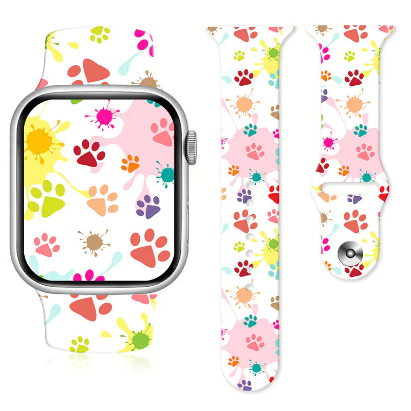 Animal Footprint Silicone Watch Strap for Apple Watch