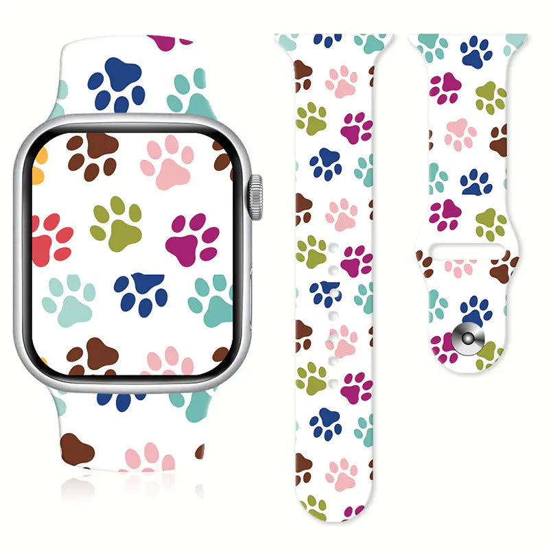 Animal Footprint Silicone Watch Strap for Apple Watch