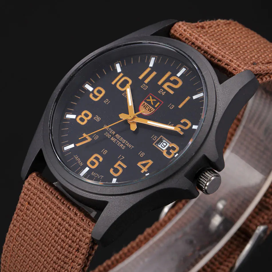 Canvas Strap Calendar Watch for Students - Quartz Sport