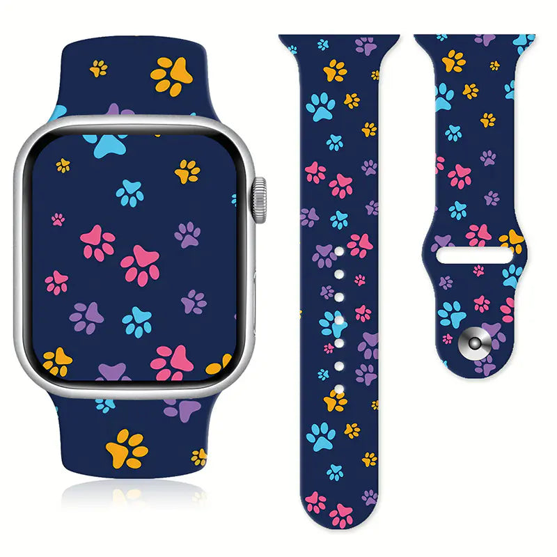 Animal Footprint Silicone Watch Strap for Apple Watch