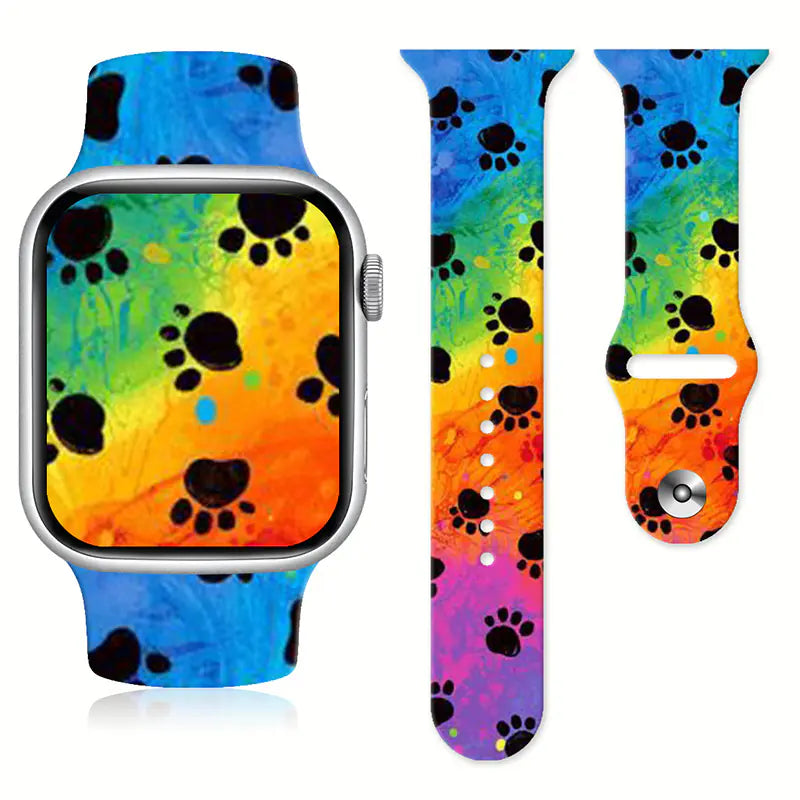 Animal Footprint Silicone Watch Strap for Apple Watch