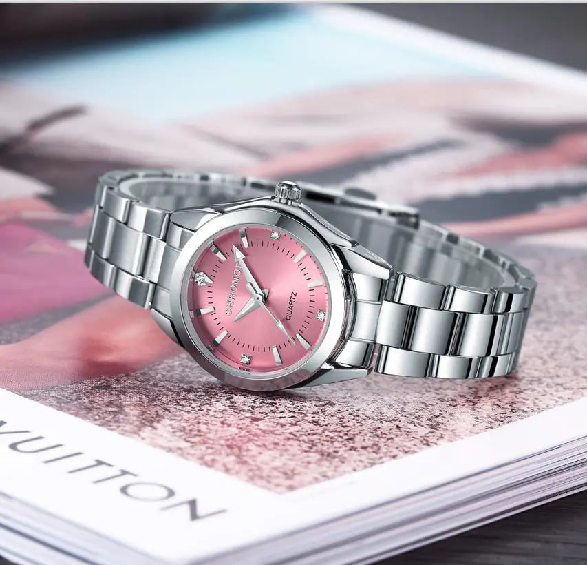 Fashion Women's Watch with Steel Band and Japanese Movement